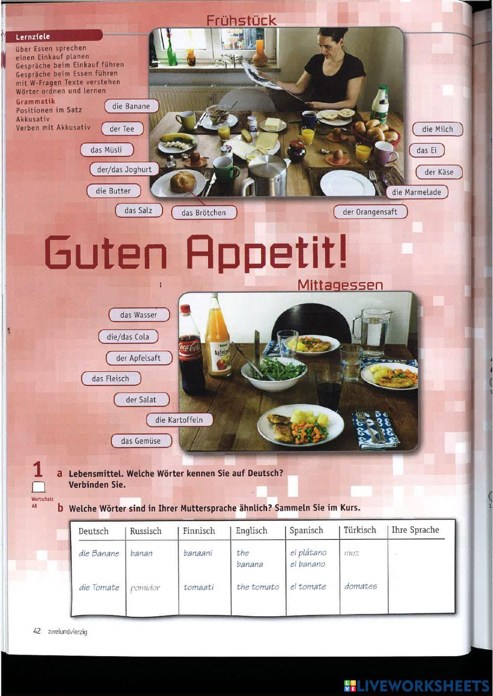 Deutsch A1 Essen und Trinken