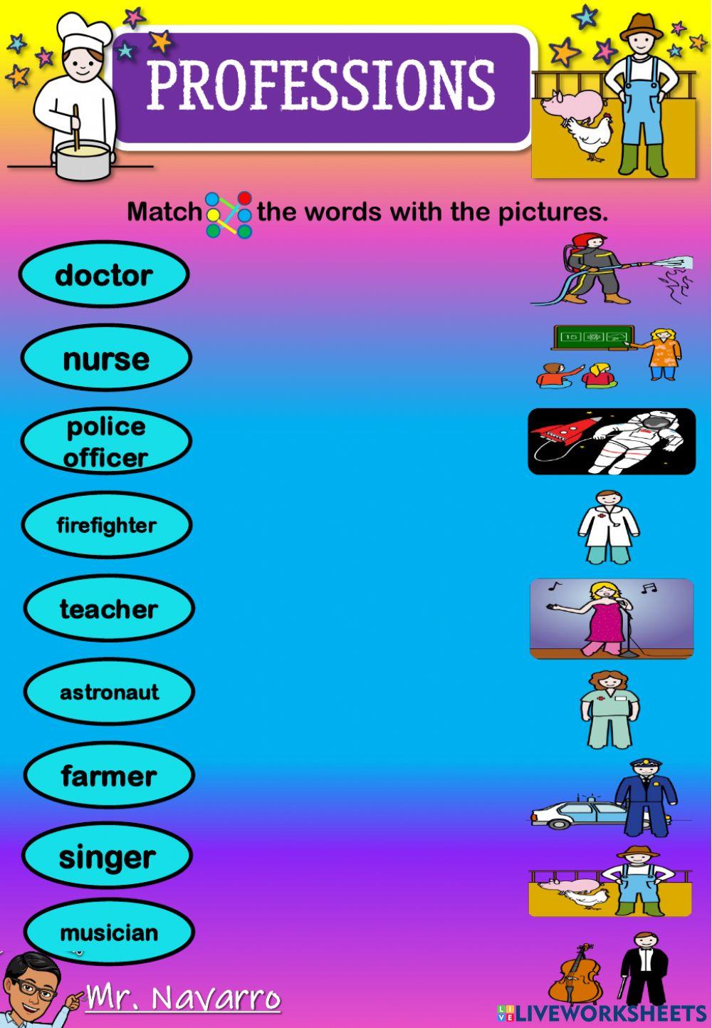 Professions (Match the words with the pictures)