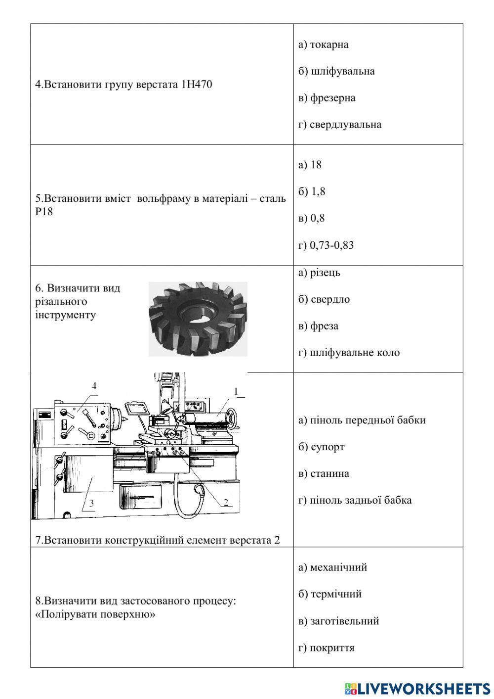 Робочий аркуш варіант 5