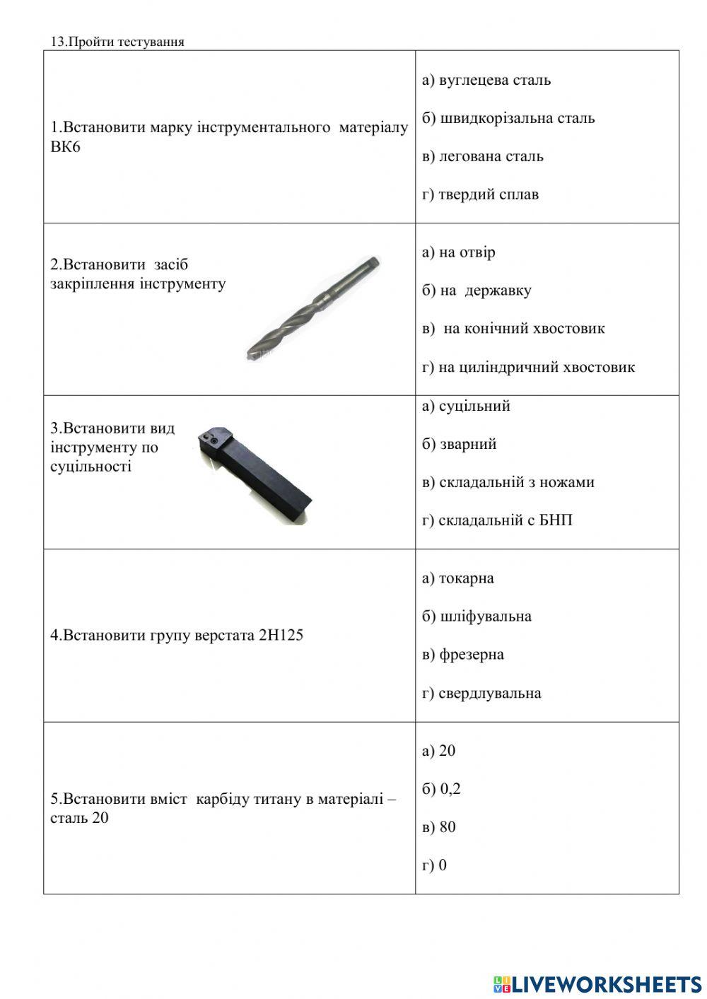 Робочий аркуш варіант 13
