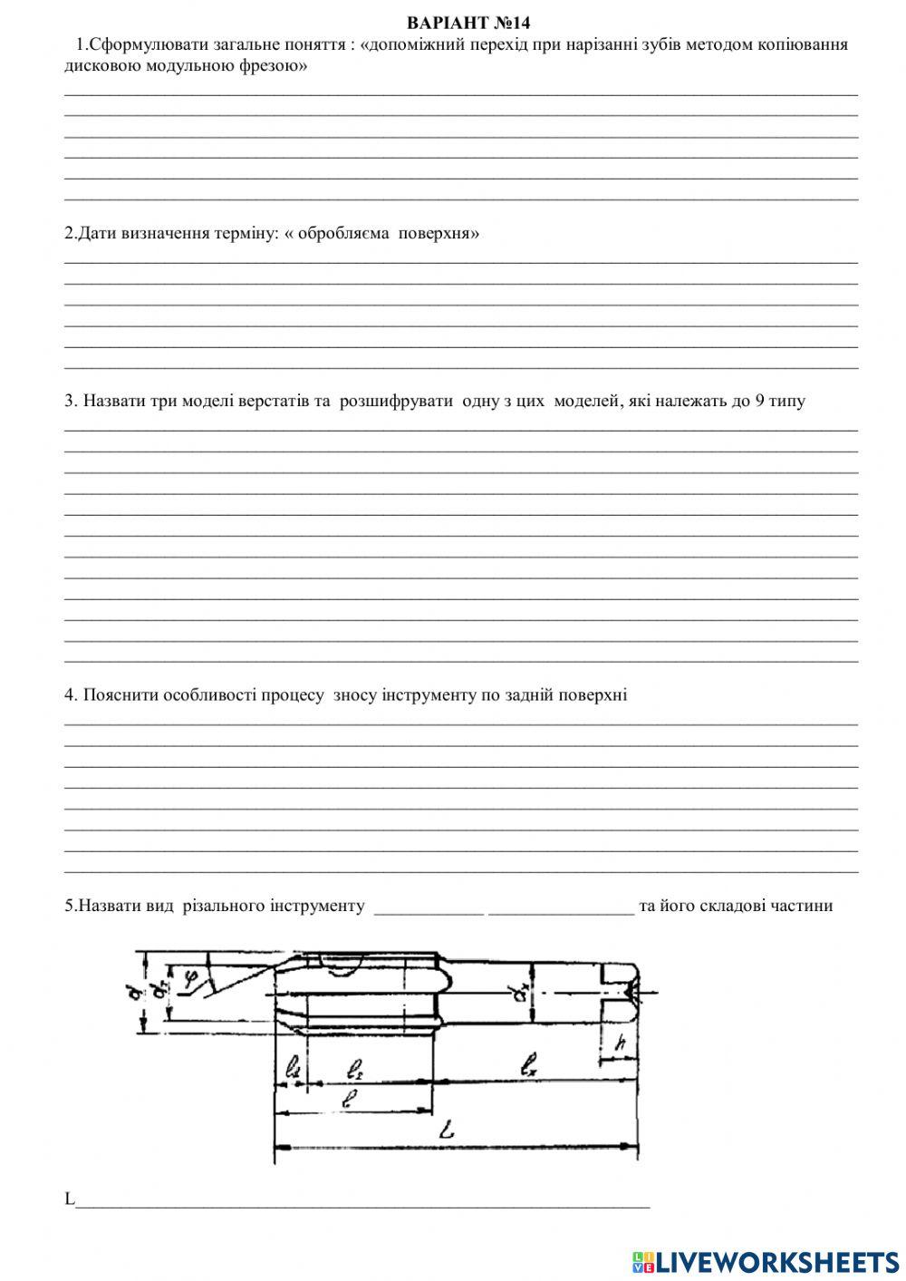 Робочий аркуш варіант 14