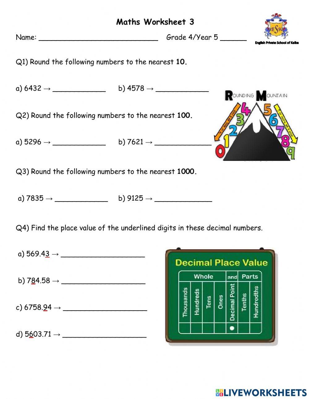 Rounding numbers and decimal numbers