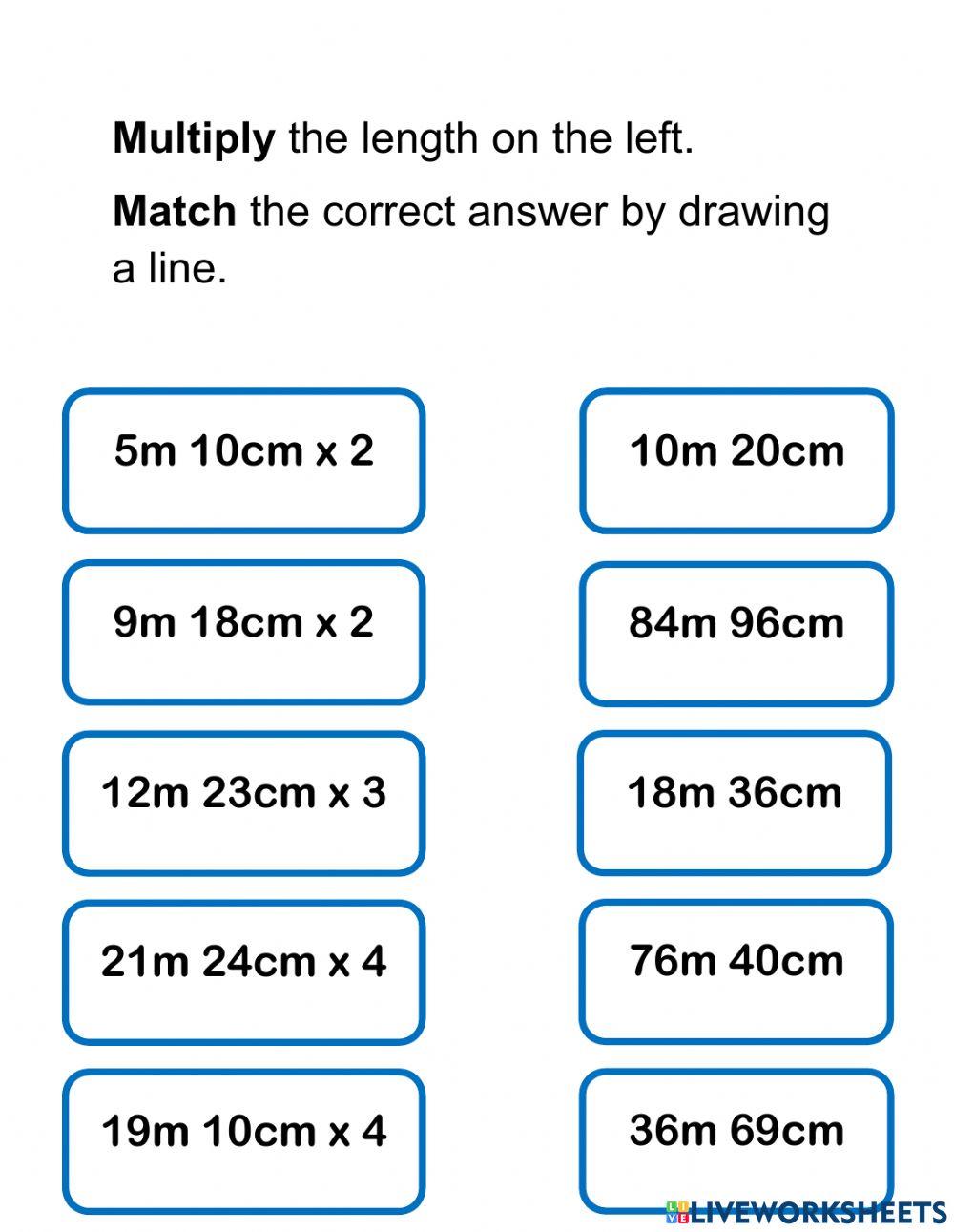 Multiplication of Lengths without regrouping