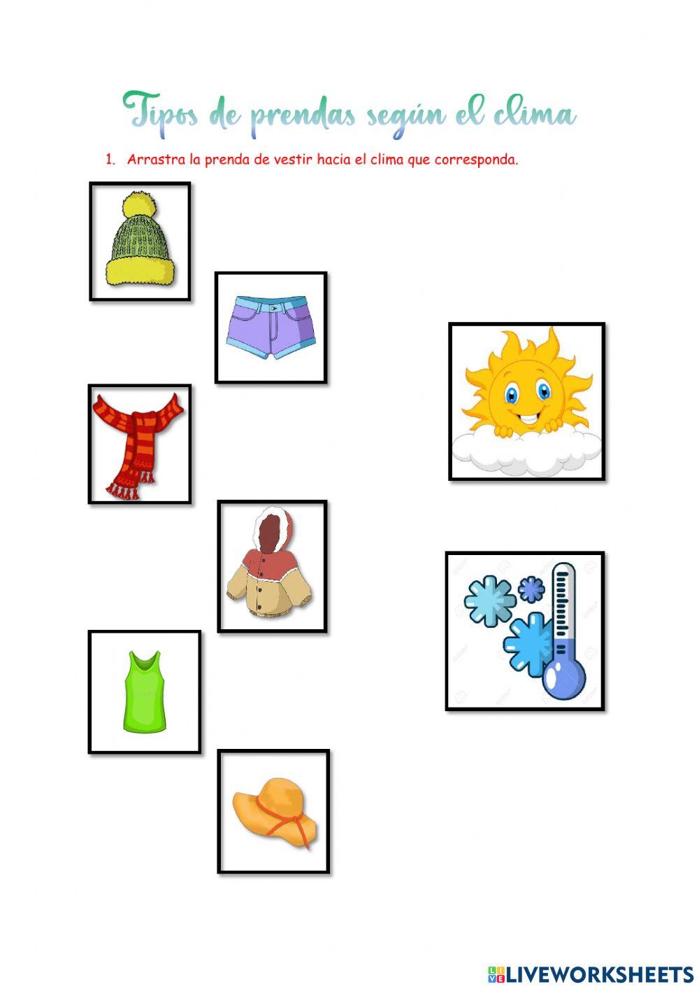 Prendas de vestir según corresponda