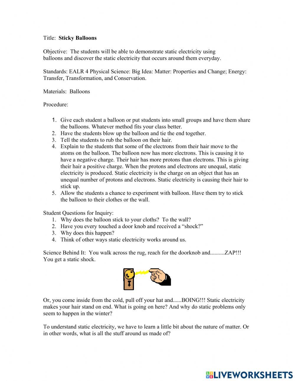 Ions Sticky Balloons