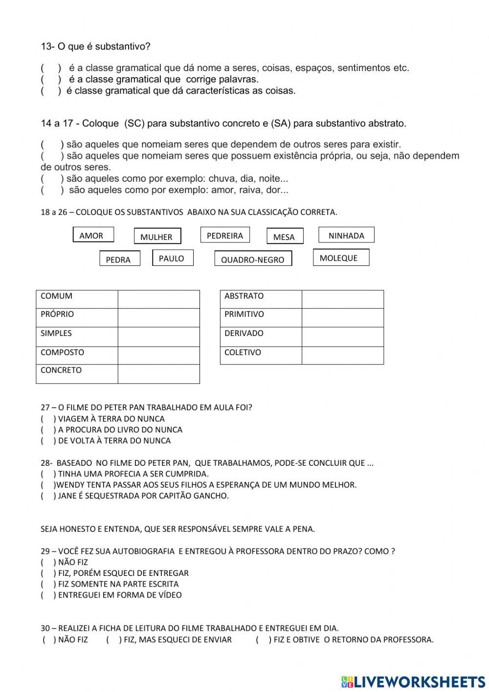 Prova português 2º trimestre carlota