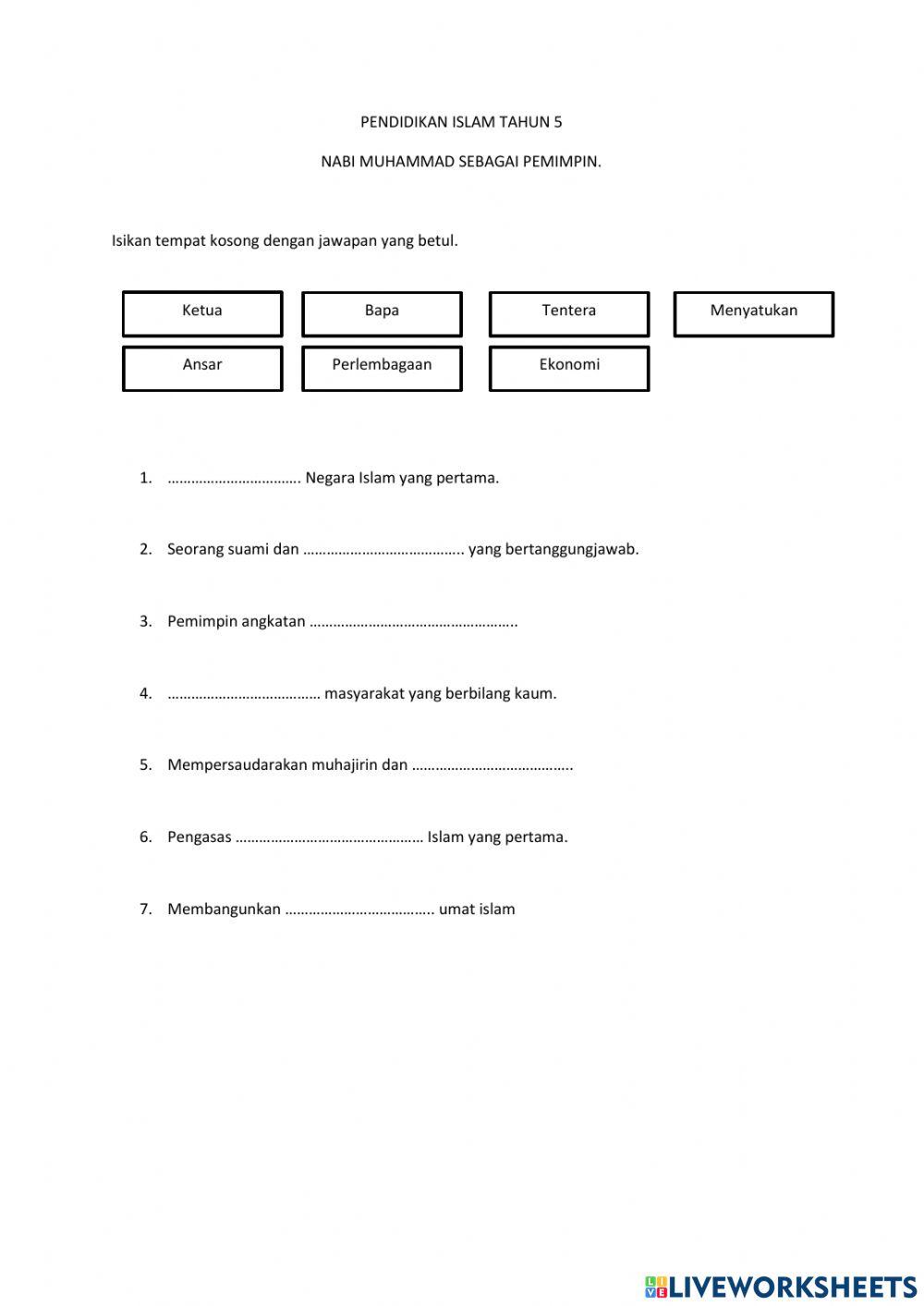 Peranan nabi muhammad sebagai pemimpin