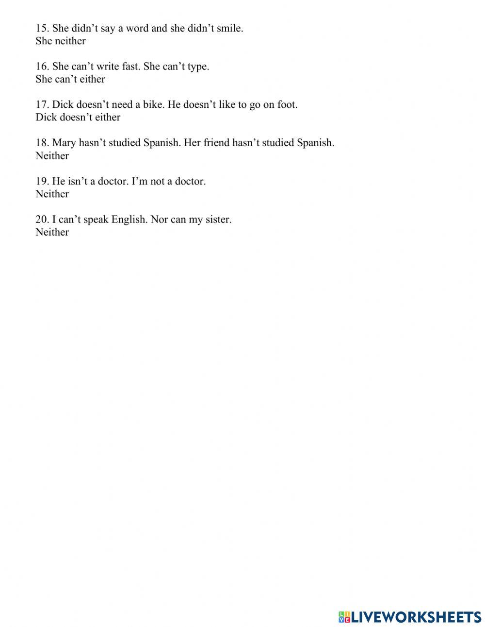 Neither - Either - Not only But also - Both and