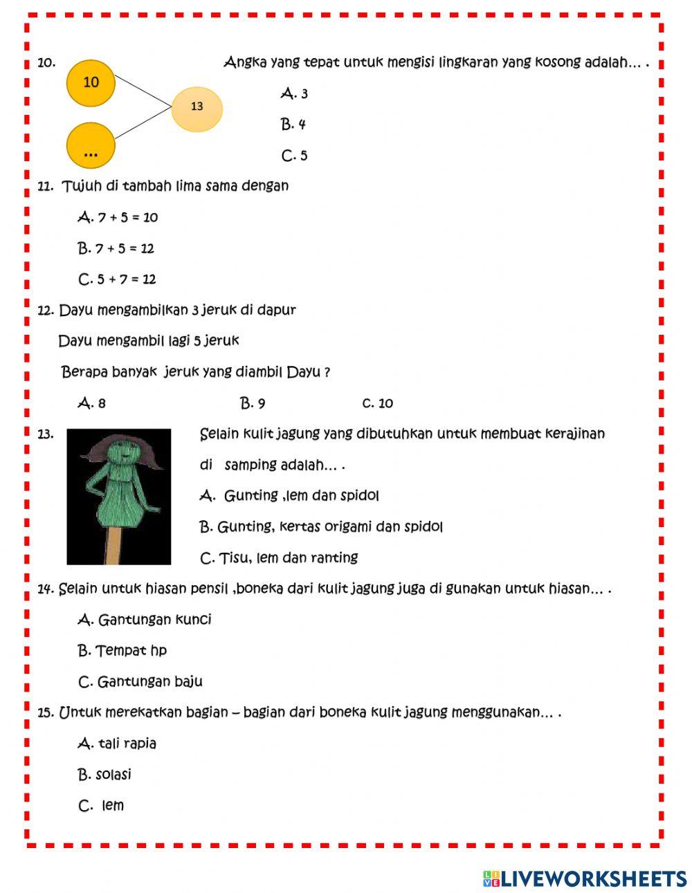 Ulangan harian tema 1 st 4