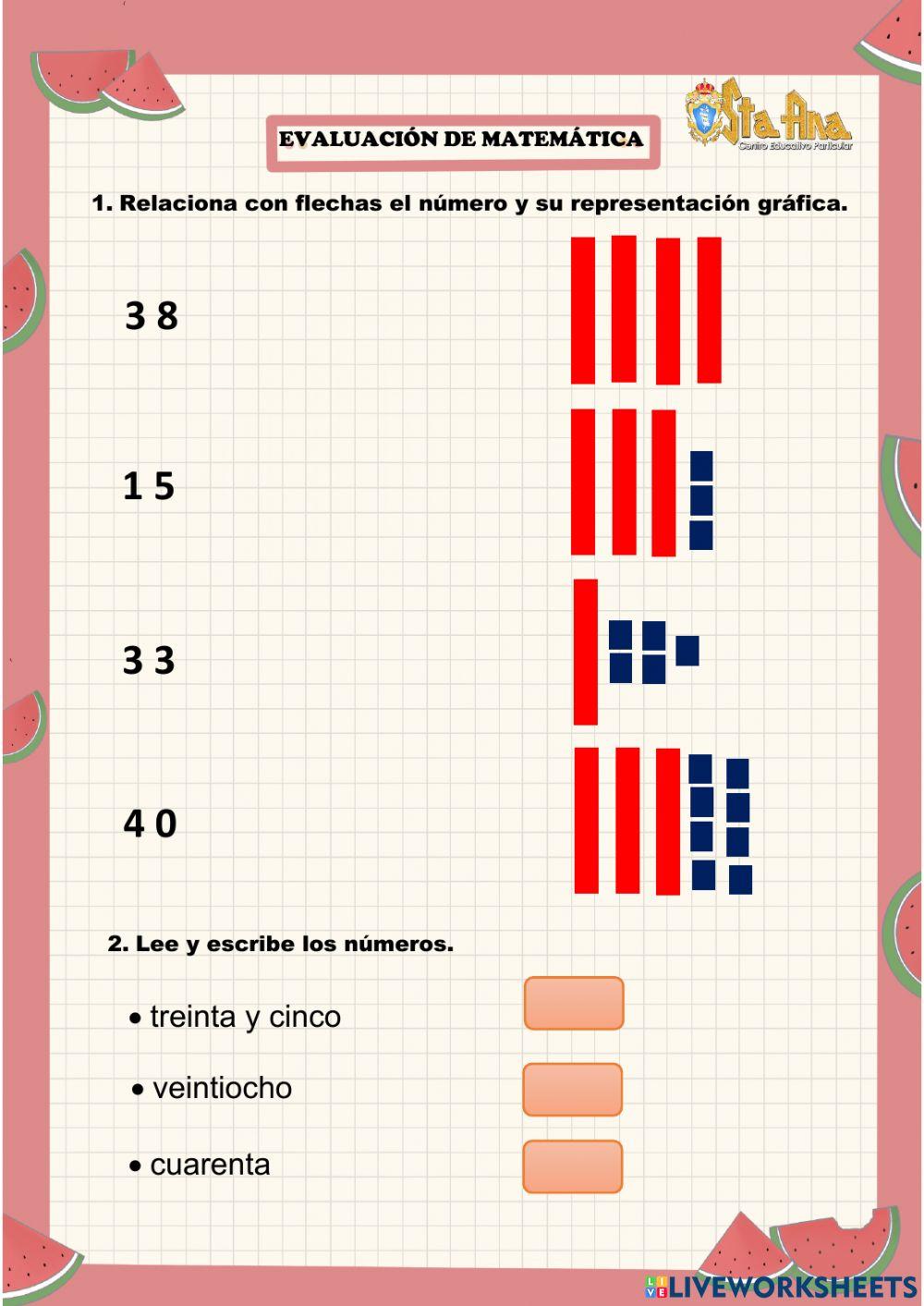 Evaluacion de matematica