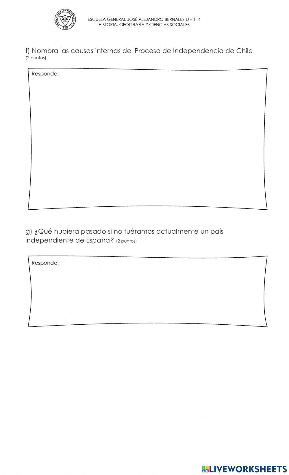 Retroalimentación Prueba de la Independencia de Chile