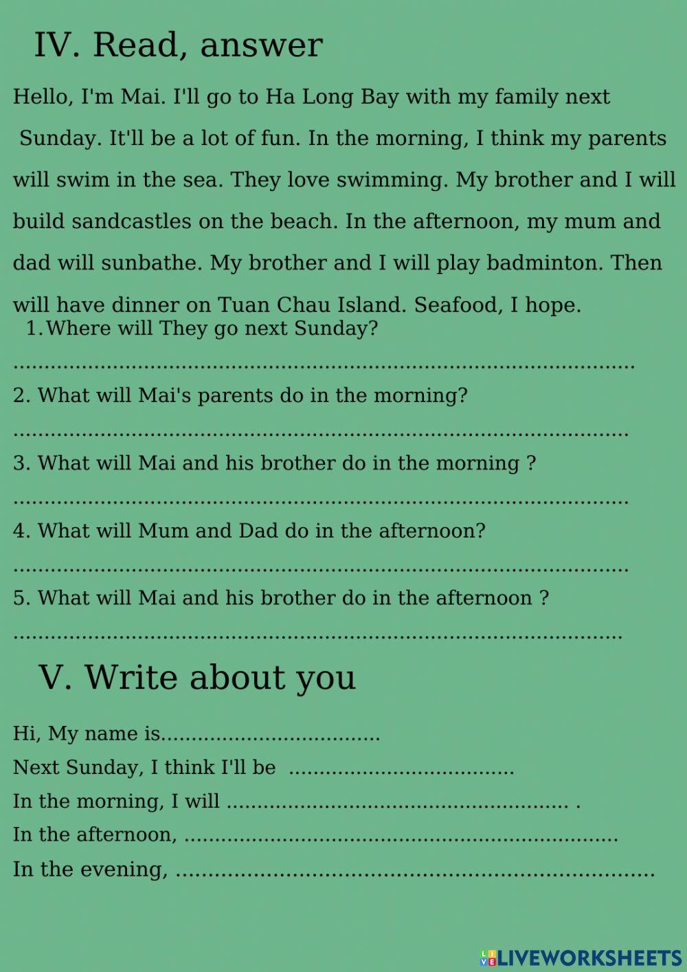 English 5 Unit 5: where will you be this weekend?