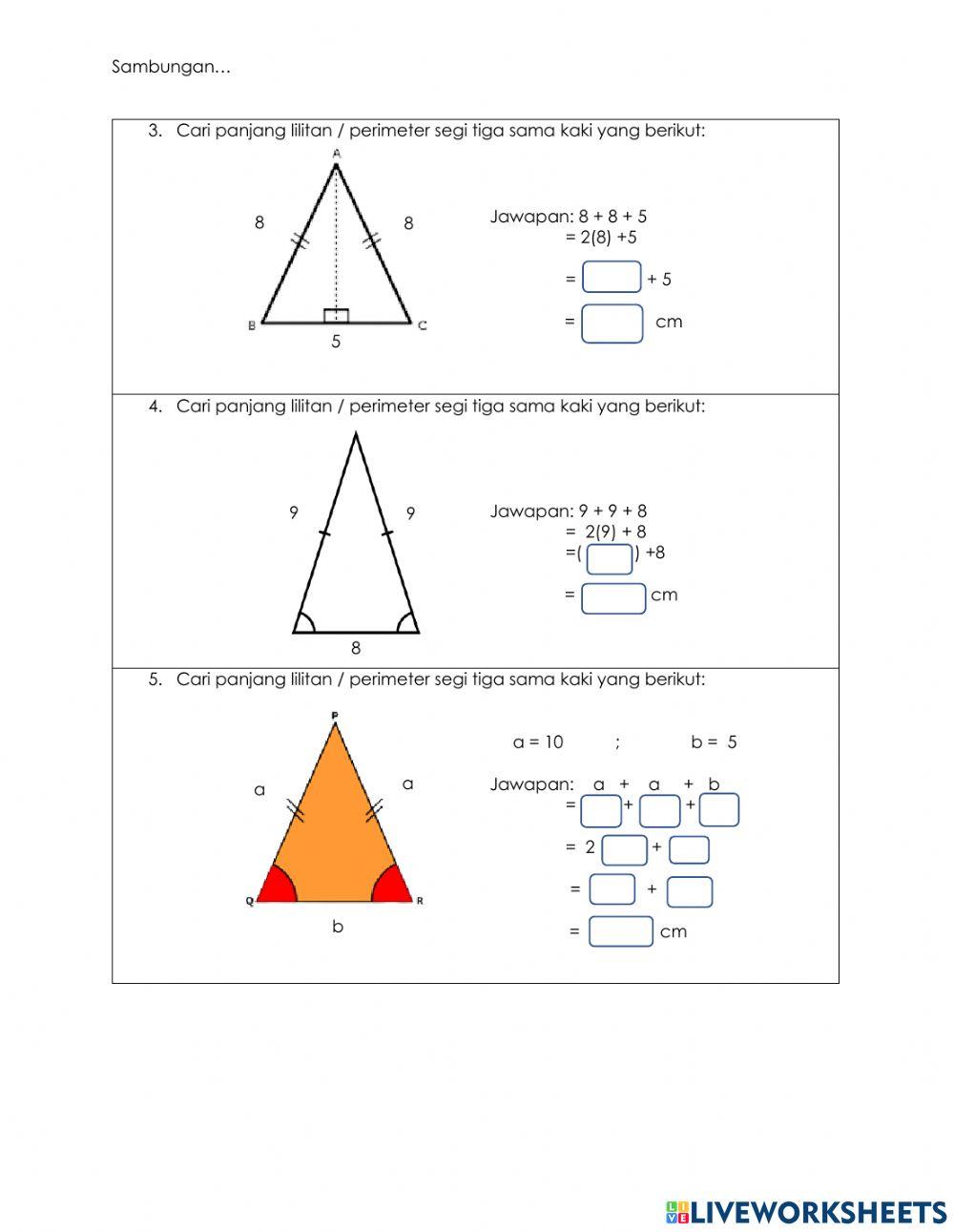 Perimeter Segi Tiga Sama Kaki