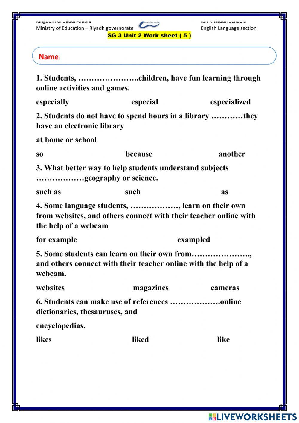 Super goal3 Unit 2 lesson 5