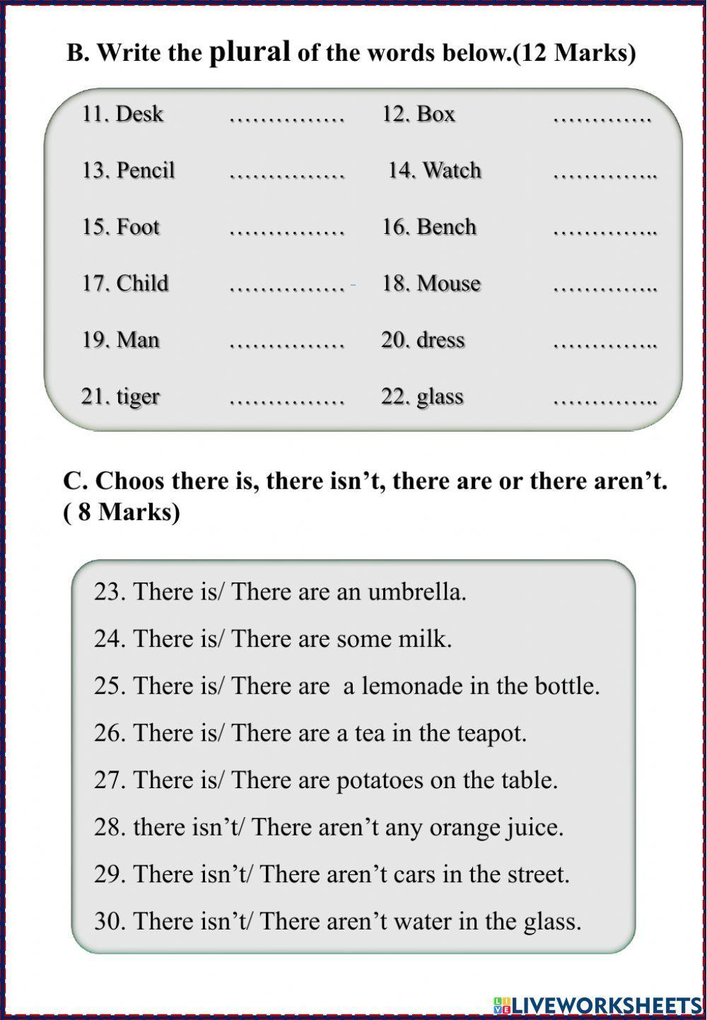 Grammar Q4 Examination