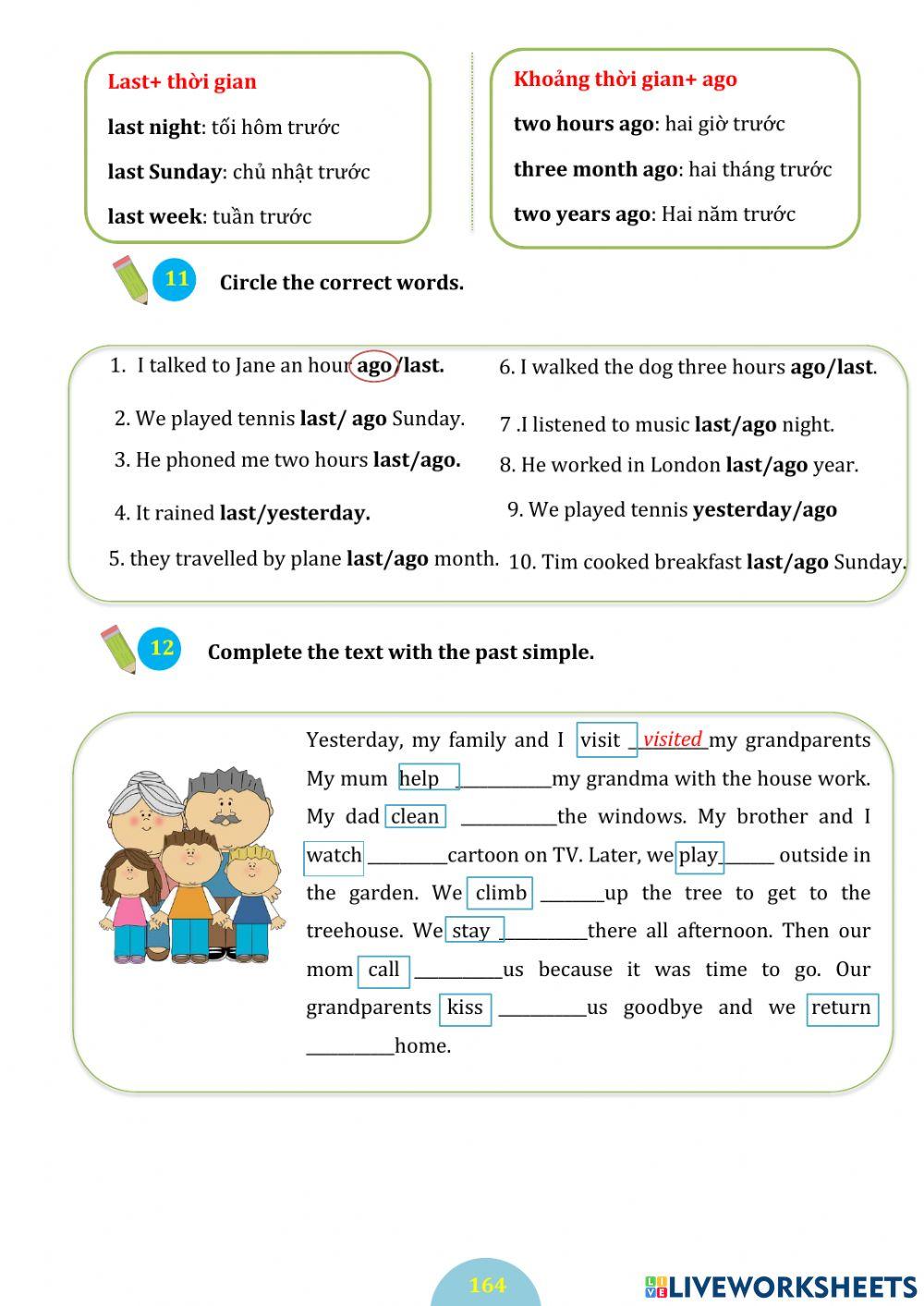 Past simple present(p164-166)