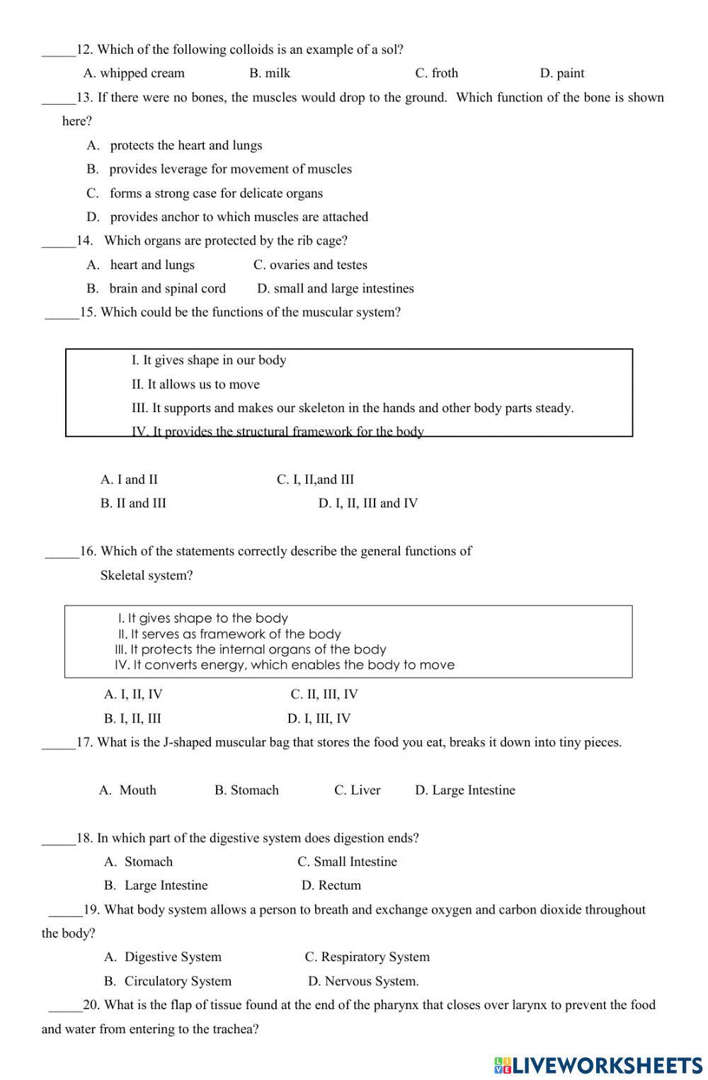 PRE-TEST GRADE 6 online exercise for | Live Worksheets