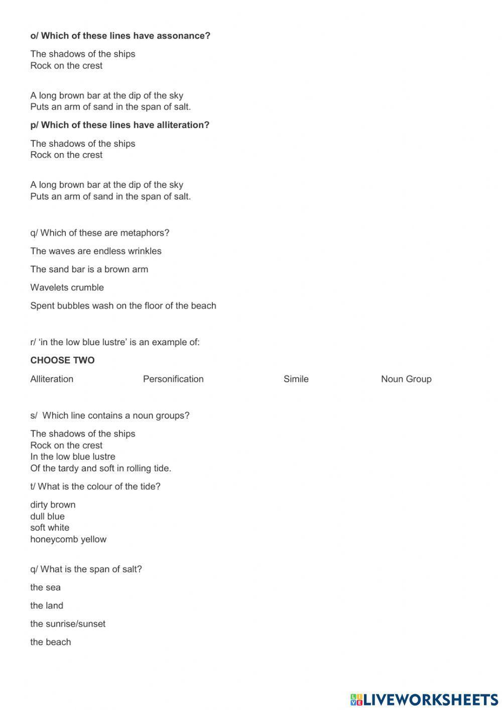 Poetry Analysis The Sketch