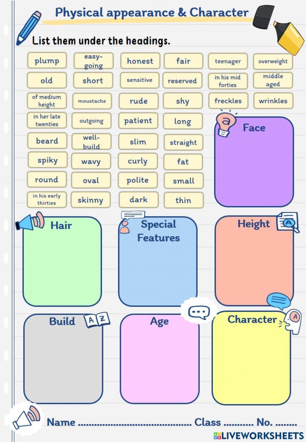 Physical appearance & Character