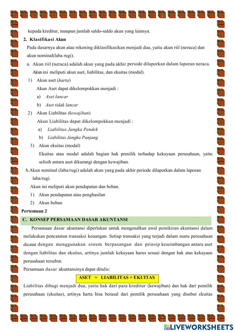 Persamaan Dasar Akuntansi 1