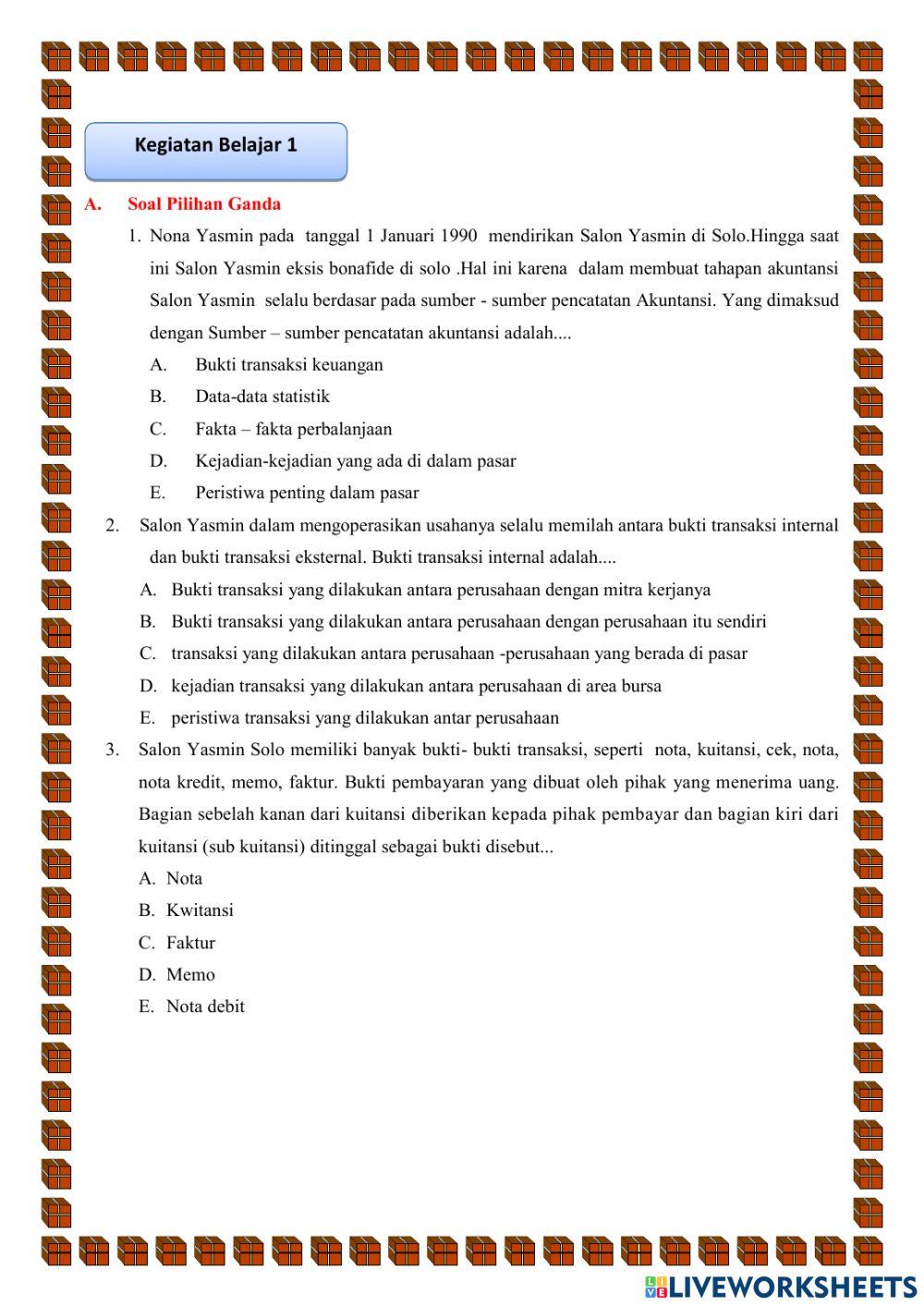 Persamaan Dasar Akuntansi 1