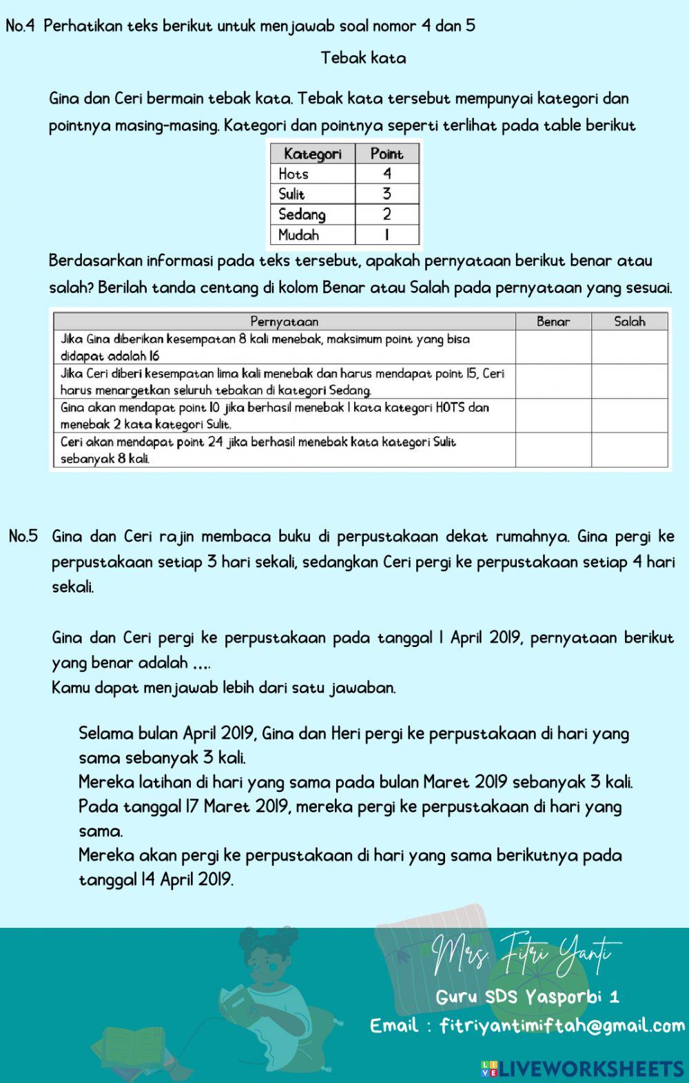 Latihan AKM NUMERASI