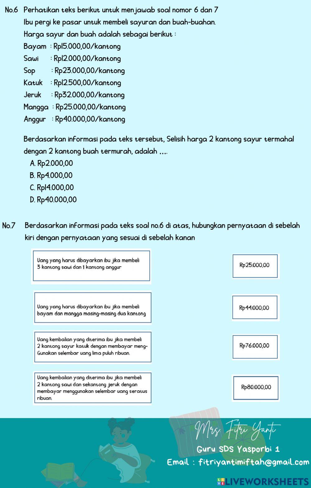 Latihan AKM NUMERASI Latihan AKM NUMERASI
