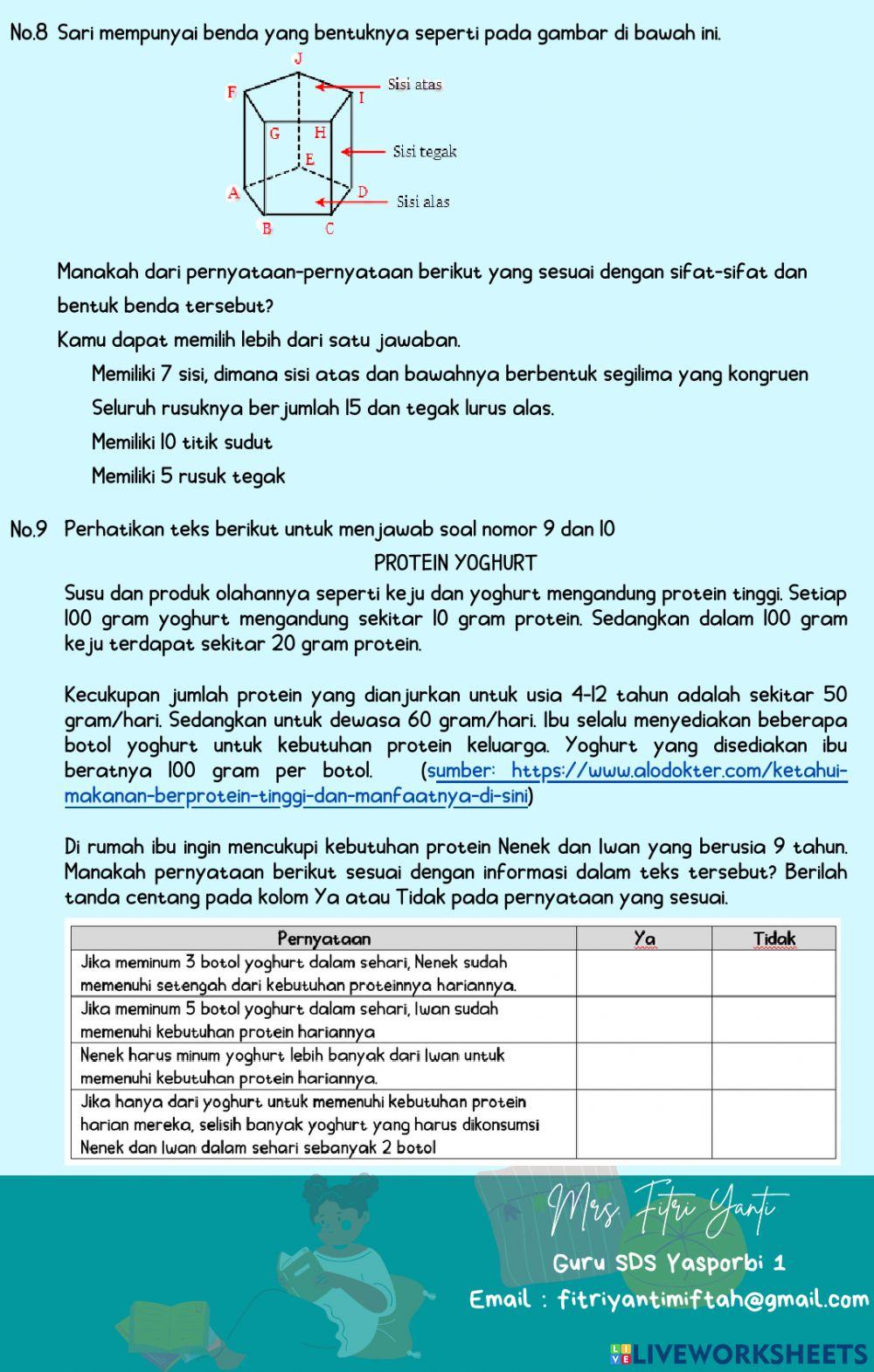 Latihan AKM NUMERASI Latihan AKM NUMERASI