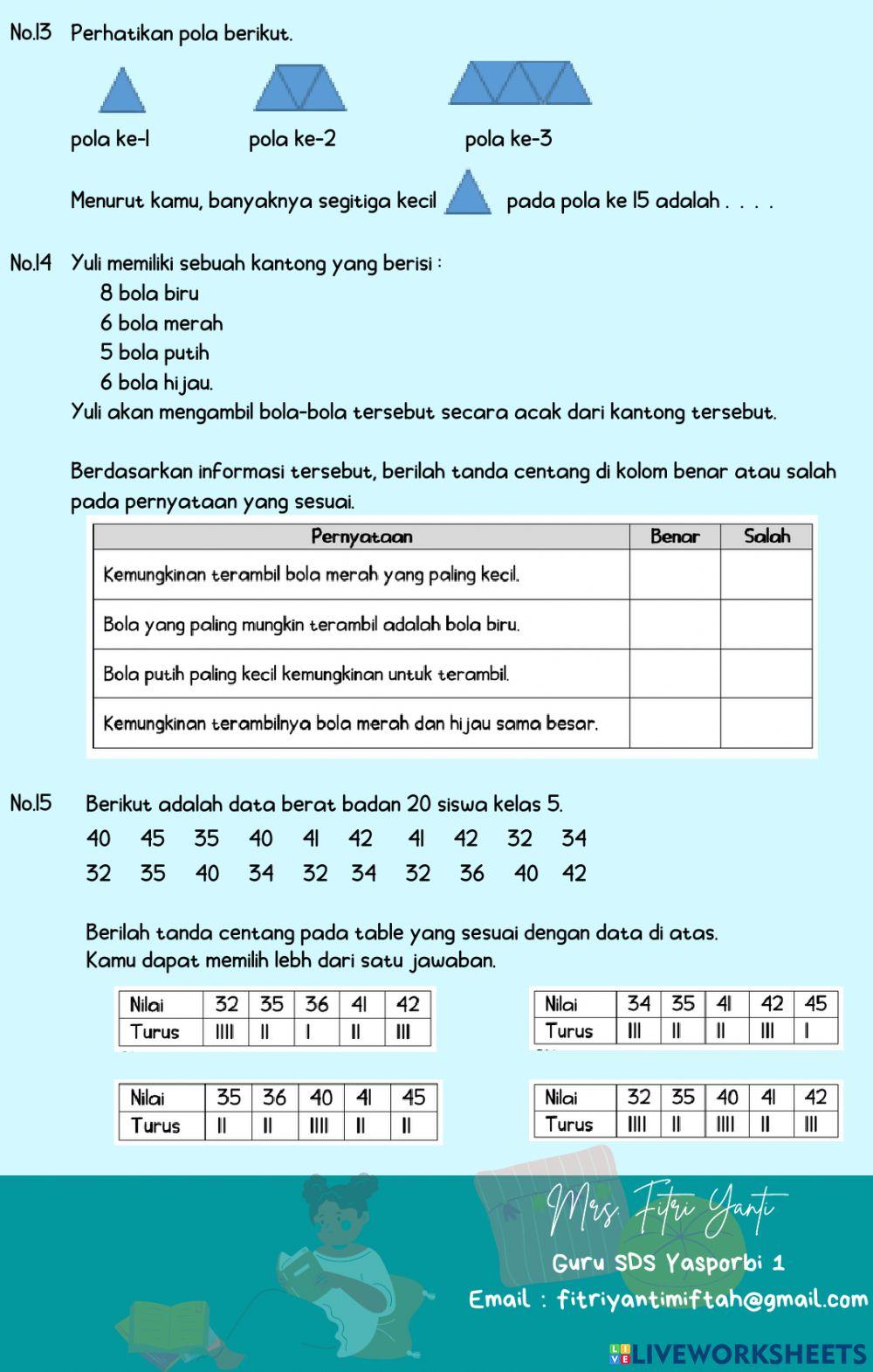Latihan AKM NUMERASI Latihan AKM NUMERASI