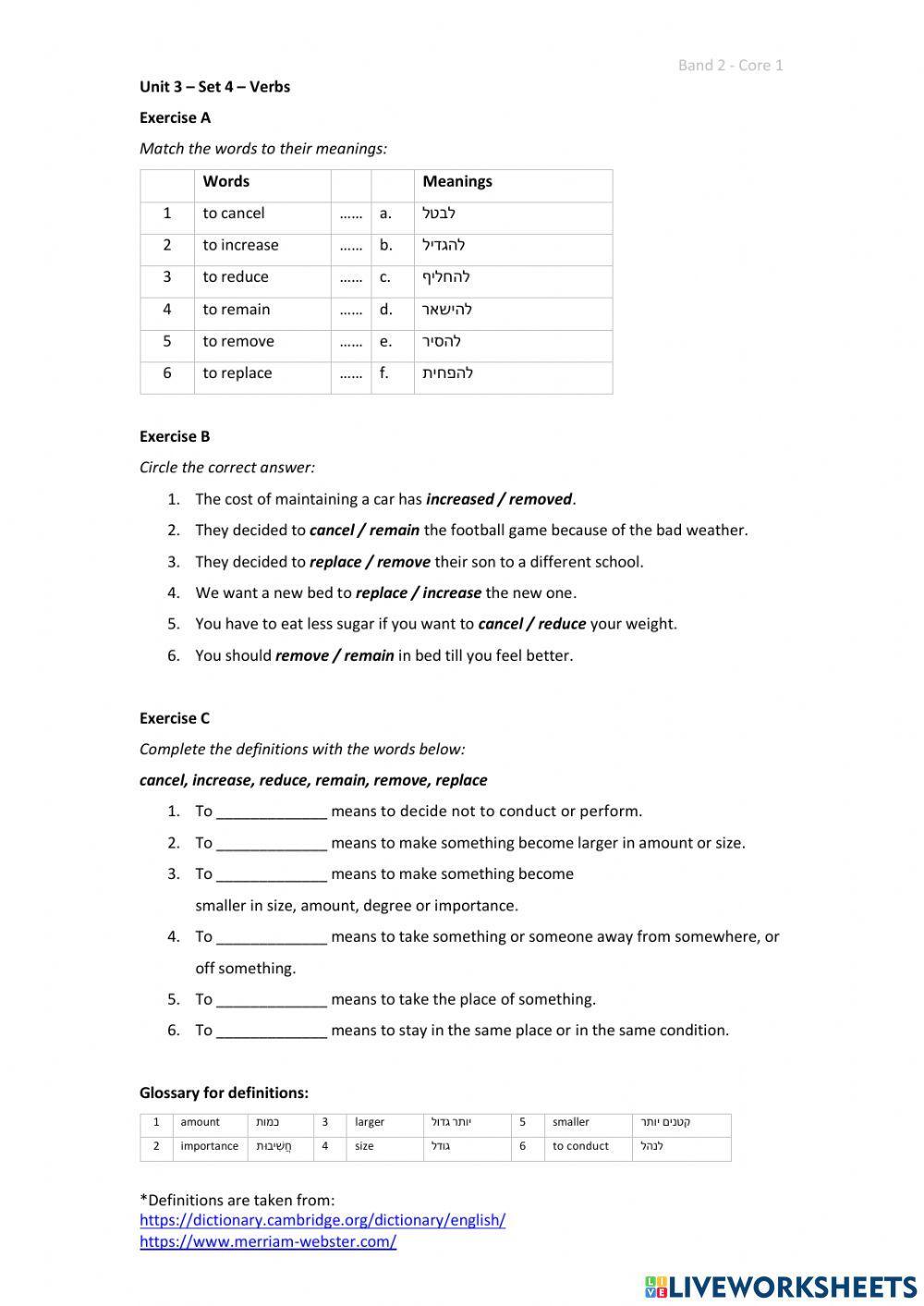 Band 2 (Core 1) - Unit 3 - Set 4