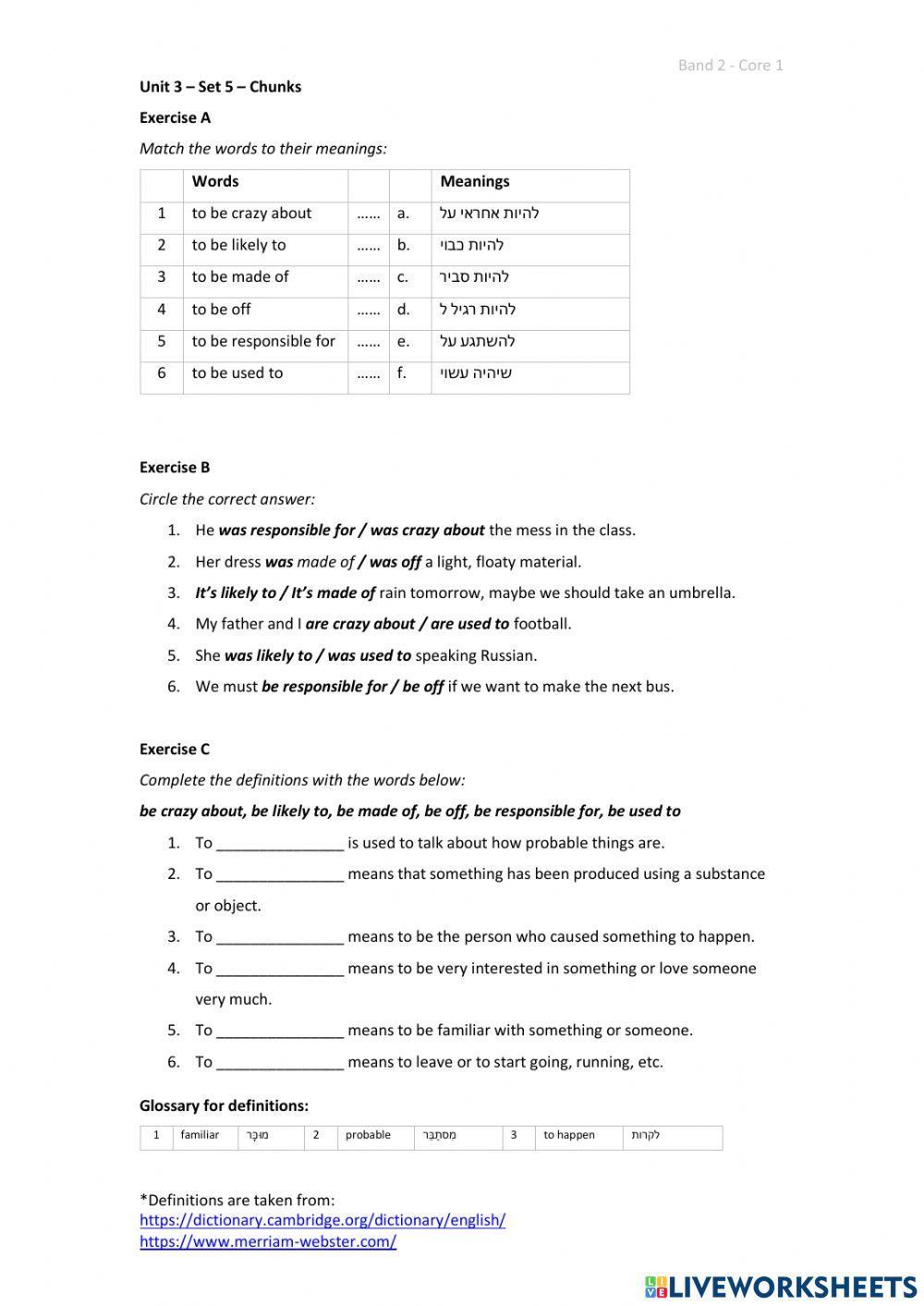 Band 2 (Core 1) - Unit 3 - Set 5