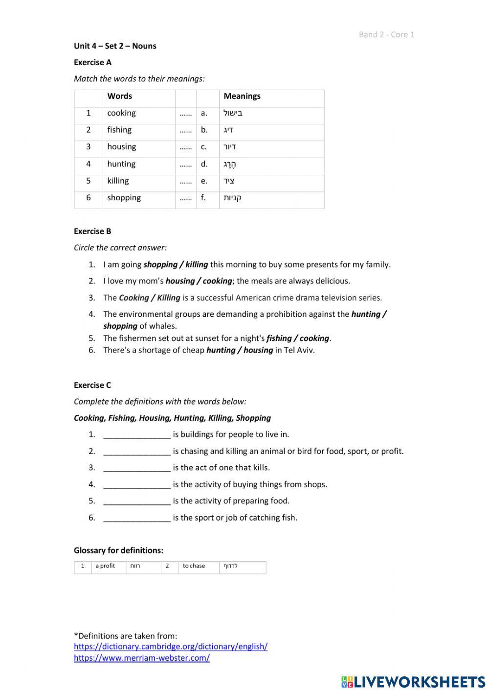 Band 2 (Core 1) - Unit 4 - Set 2