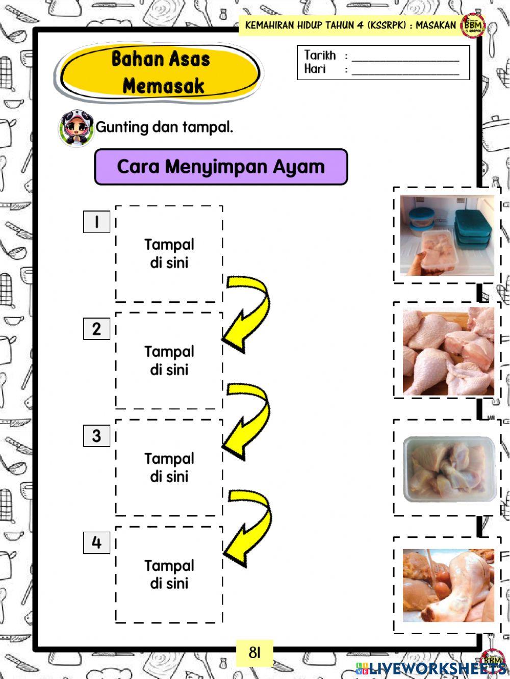 Mengaplikasi Cara Menyimpan Bahan Asas Memasak (bahan basah)
