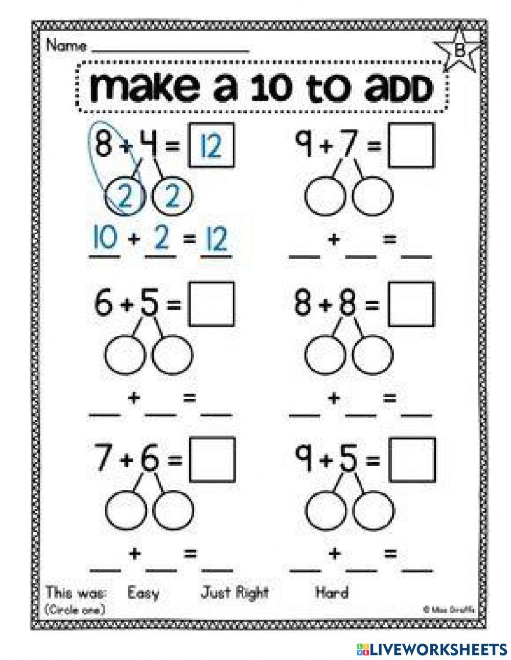 Adding by making 10