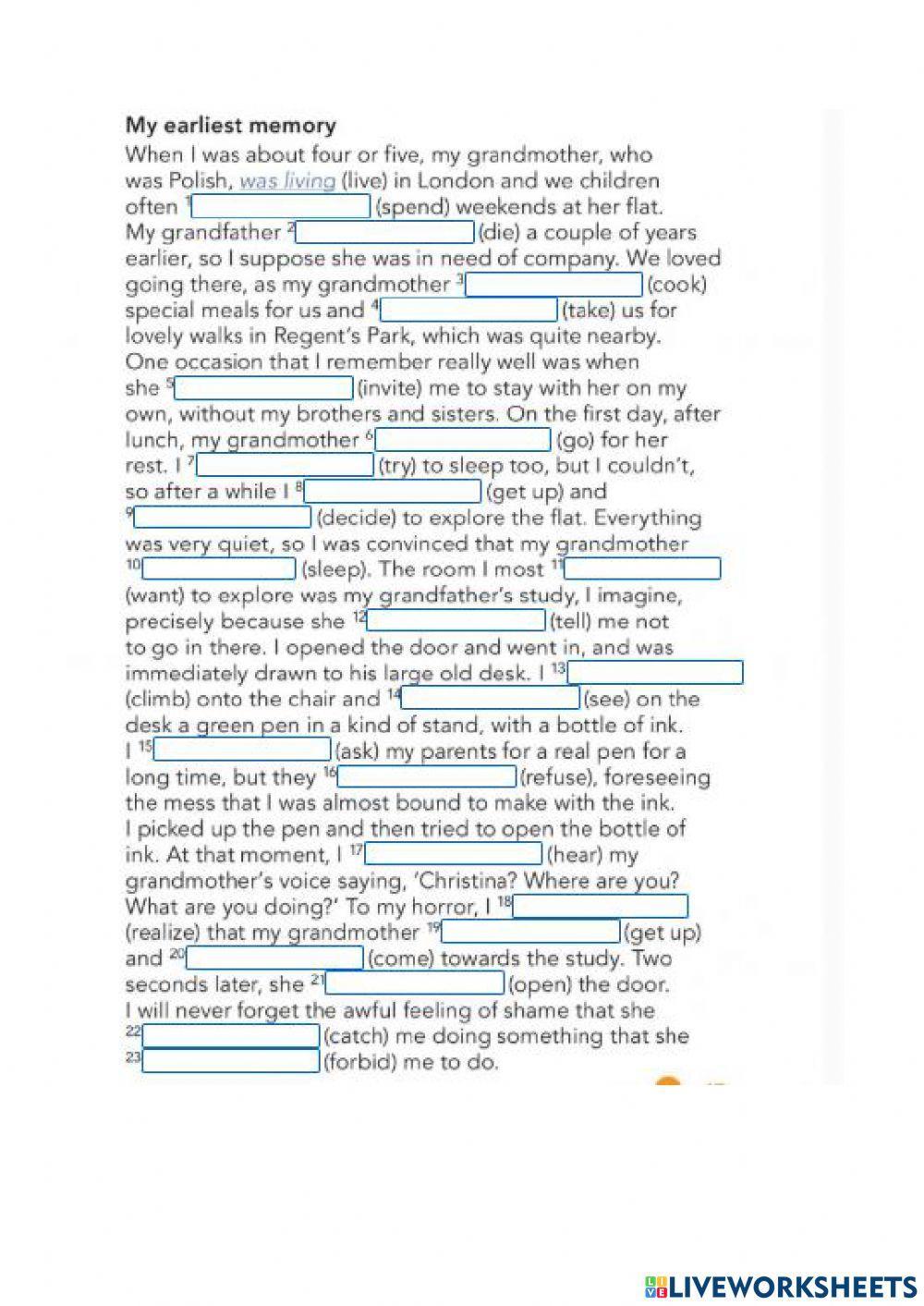 Past Narrative tenses and habitual past