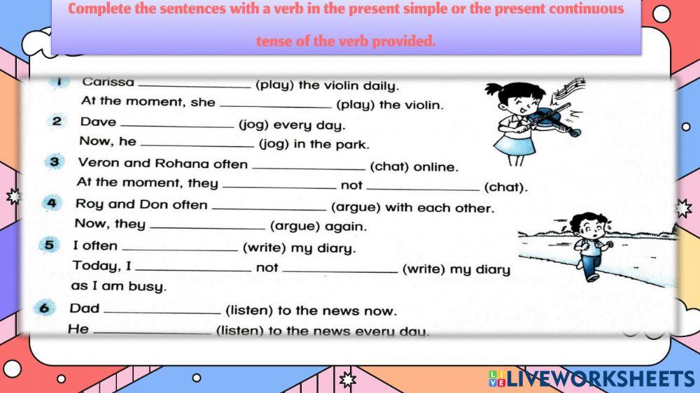Year 5 Present Continuous and present Simple