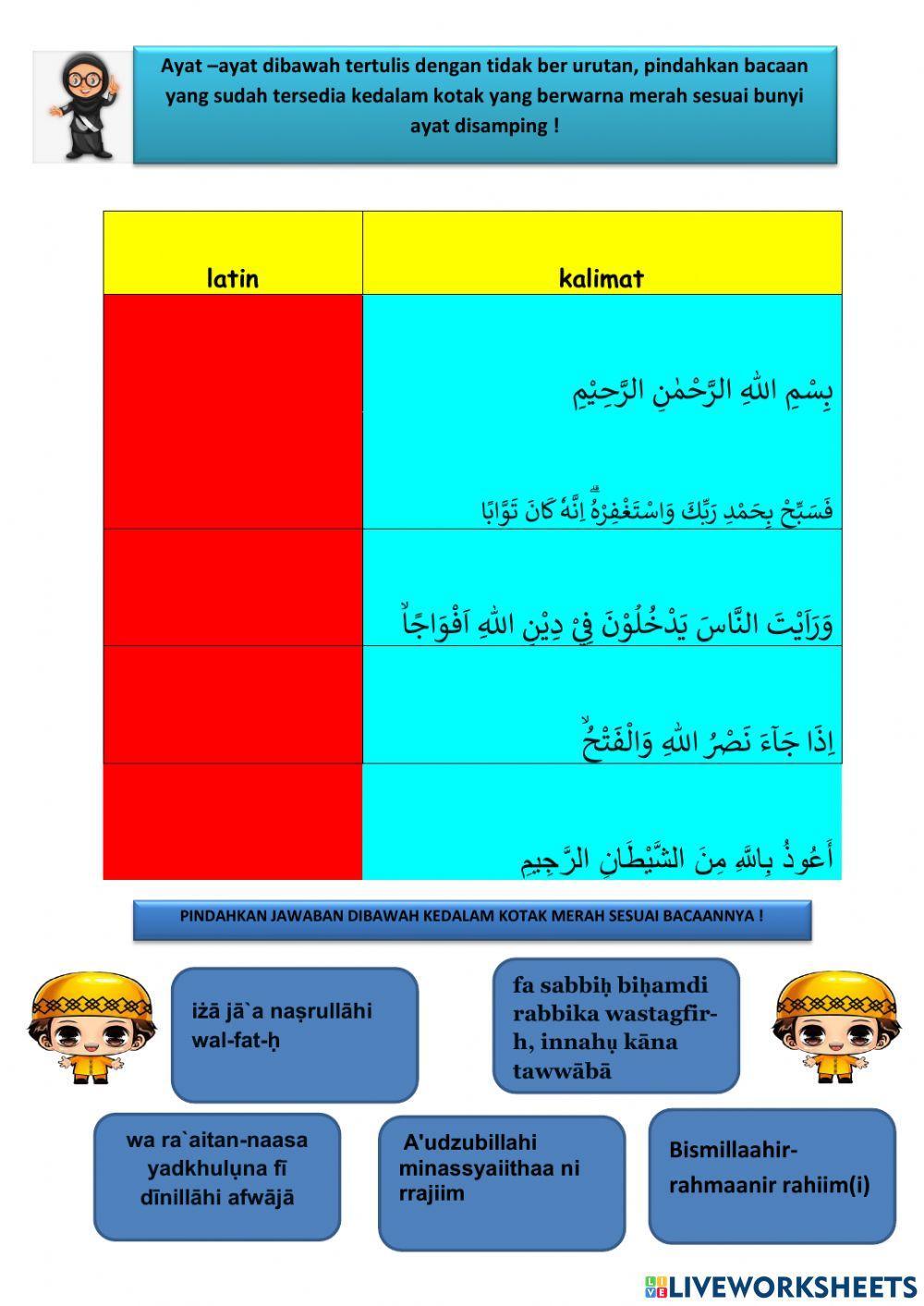 Memindahkan bacaan sesuai ayat