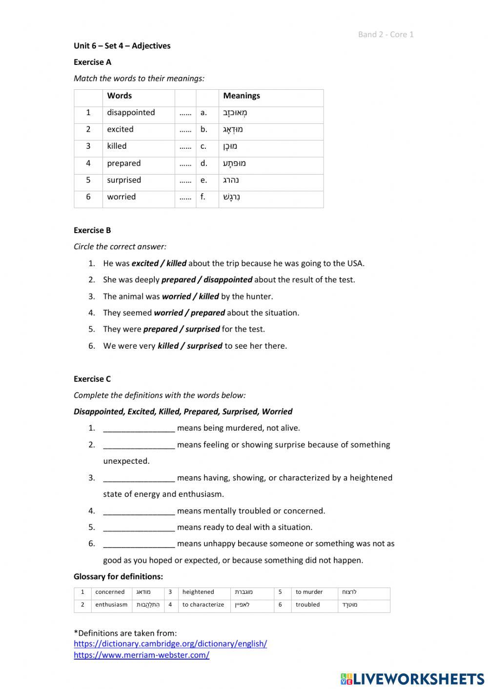 Band 2 (Core 1) - Unit 6 - Set 4