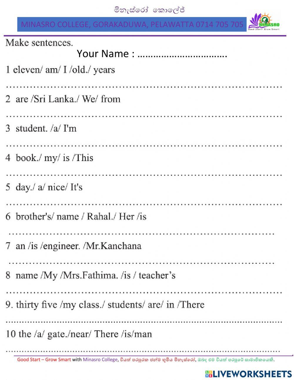 Let's learn English with Minasro College