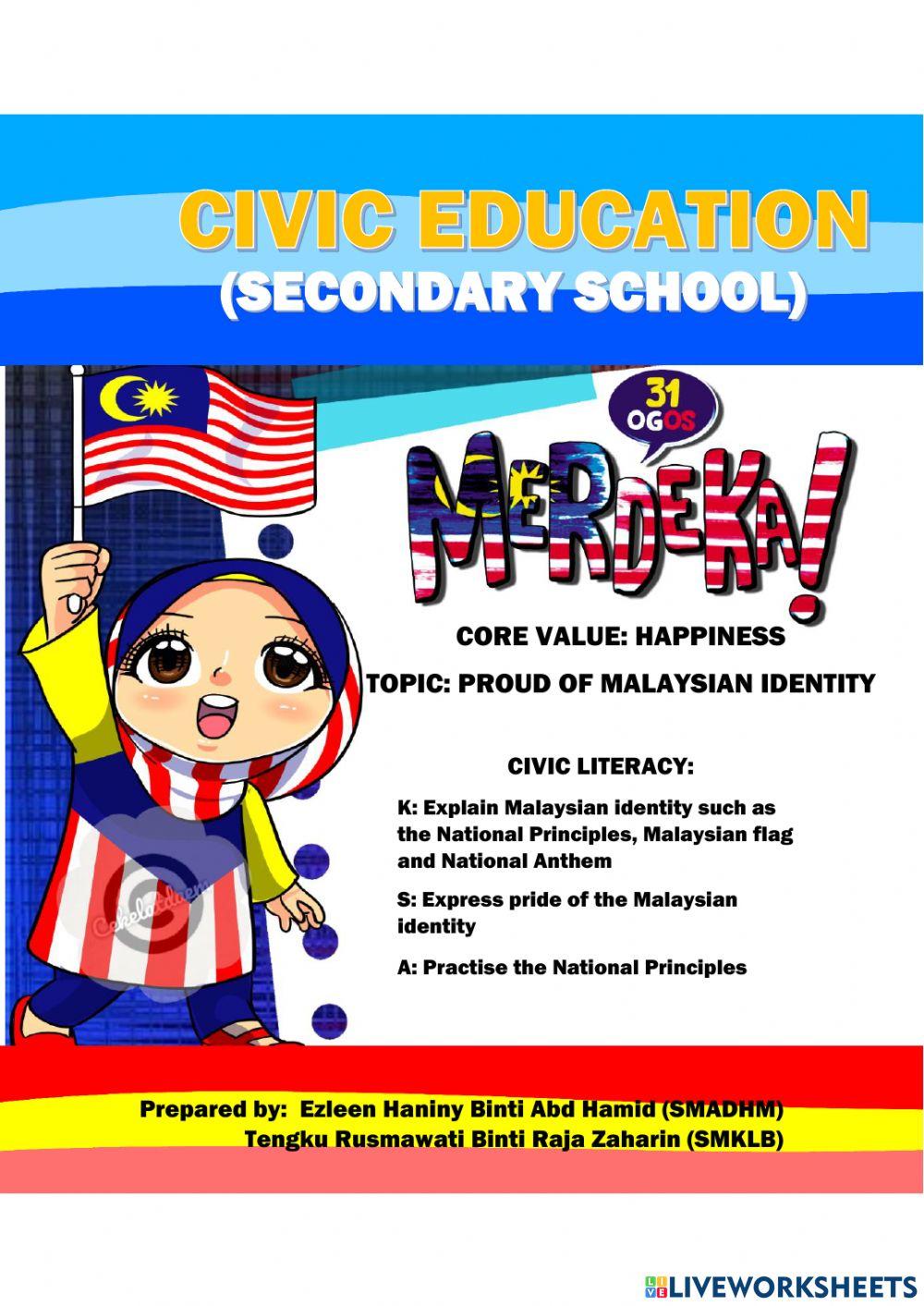 Civic Education (Happiness:Proud of Malaysian Identity)
