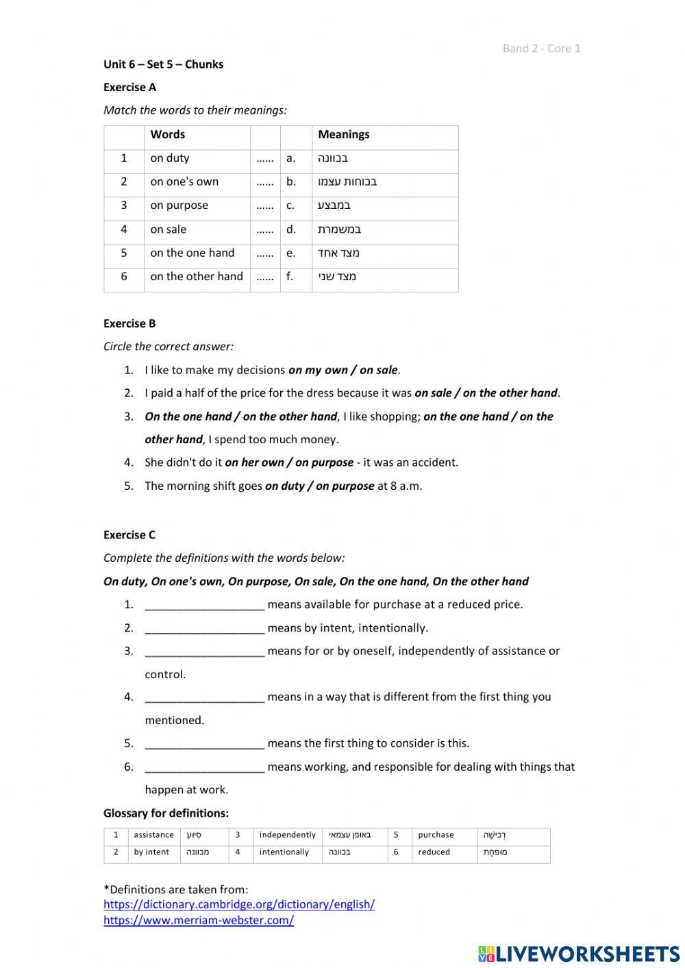 Band 2 (Core 1) - Unit 6 - Set 5