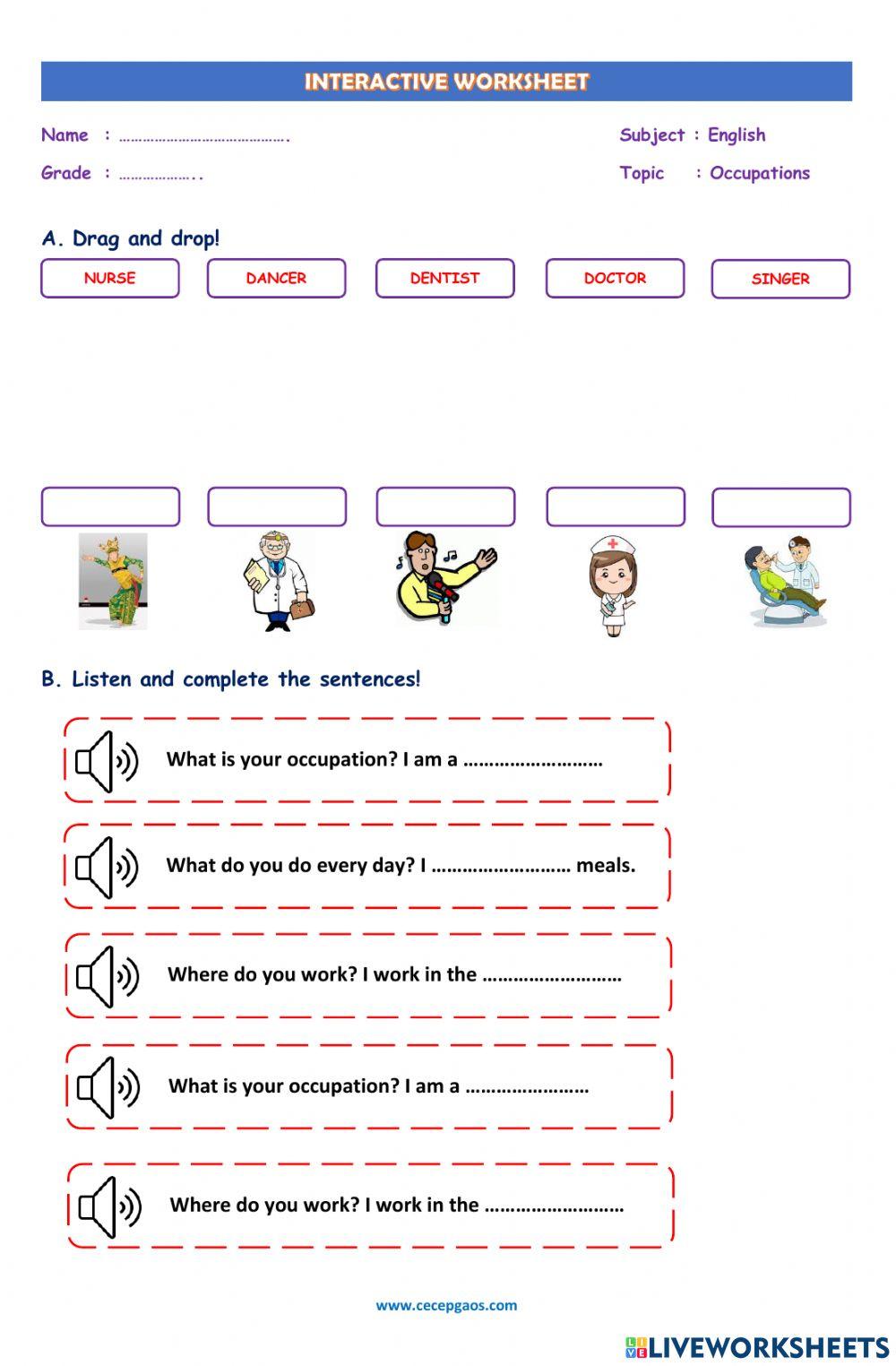 LKPD Bahasa Inggris tentang Occupations