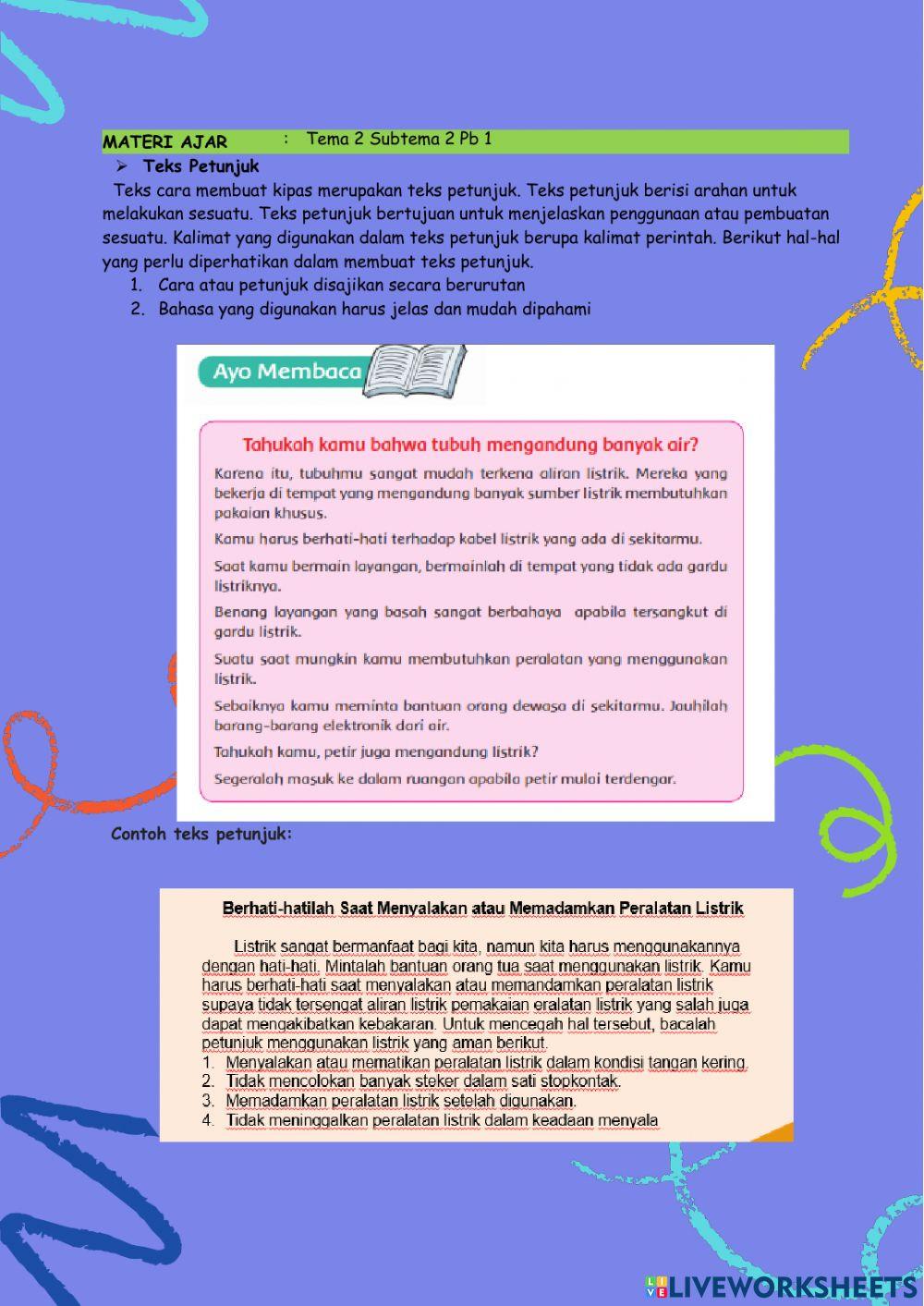 LKPD Kelas 4 Tema 2 Subtema 2 Pembelajaran 3