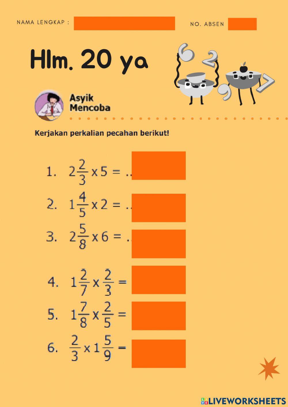 Perkalian dan pembagian pecahan campuran