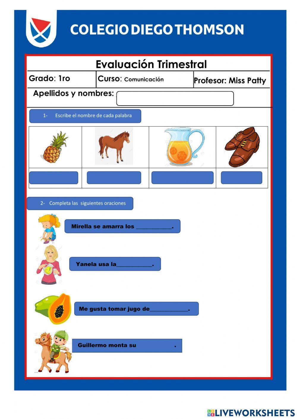 Evaluación trimestral