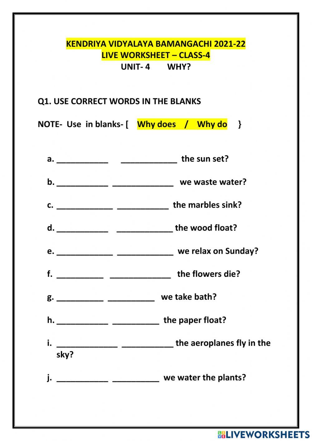 Use of why + does- do