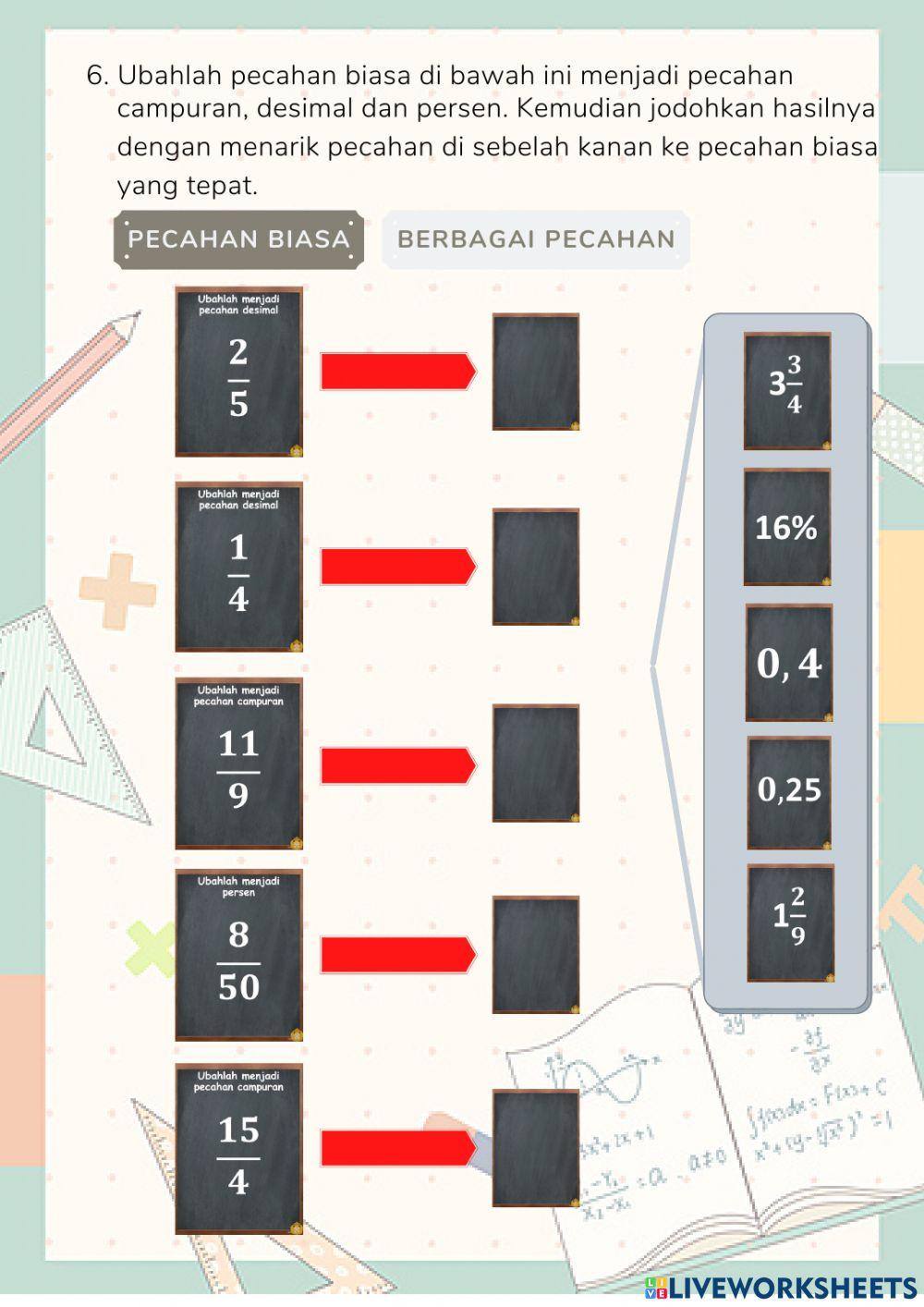 Mengubah Berbagai Bentuk Pecahan
