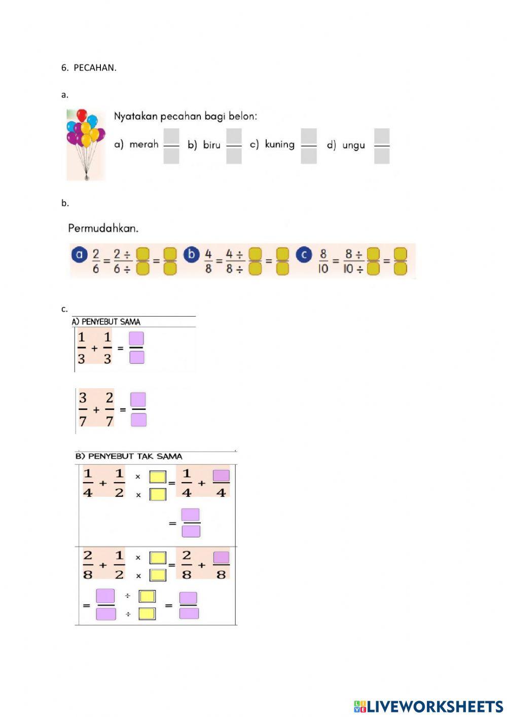 Ujian pentaksiran bulan ogos matematik tahun 3