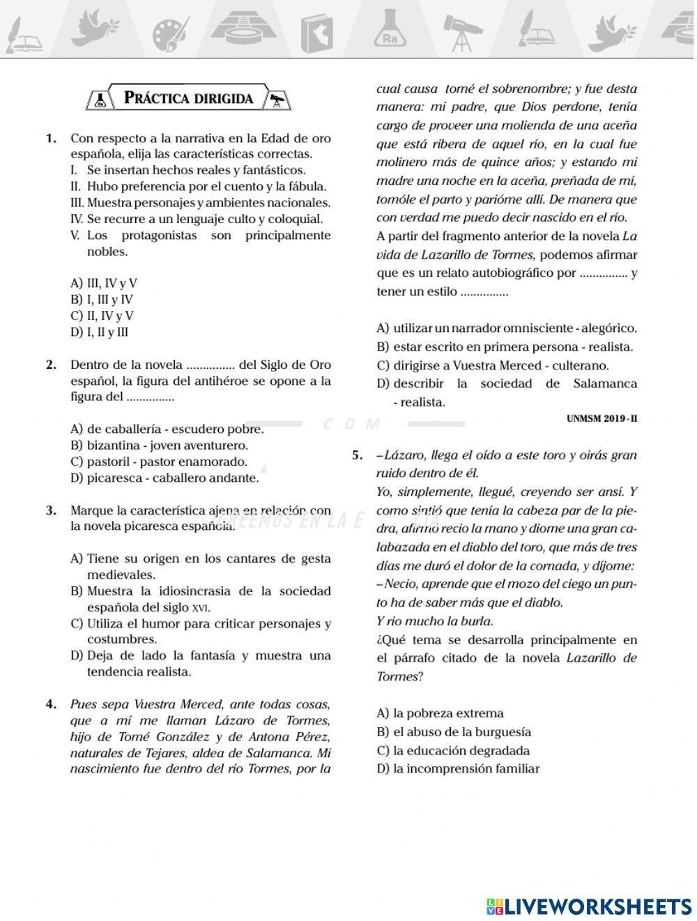 Siglo de oro:novela renacentista