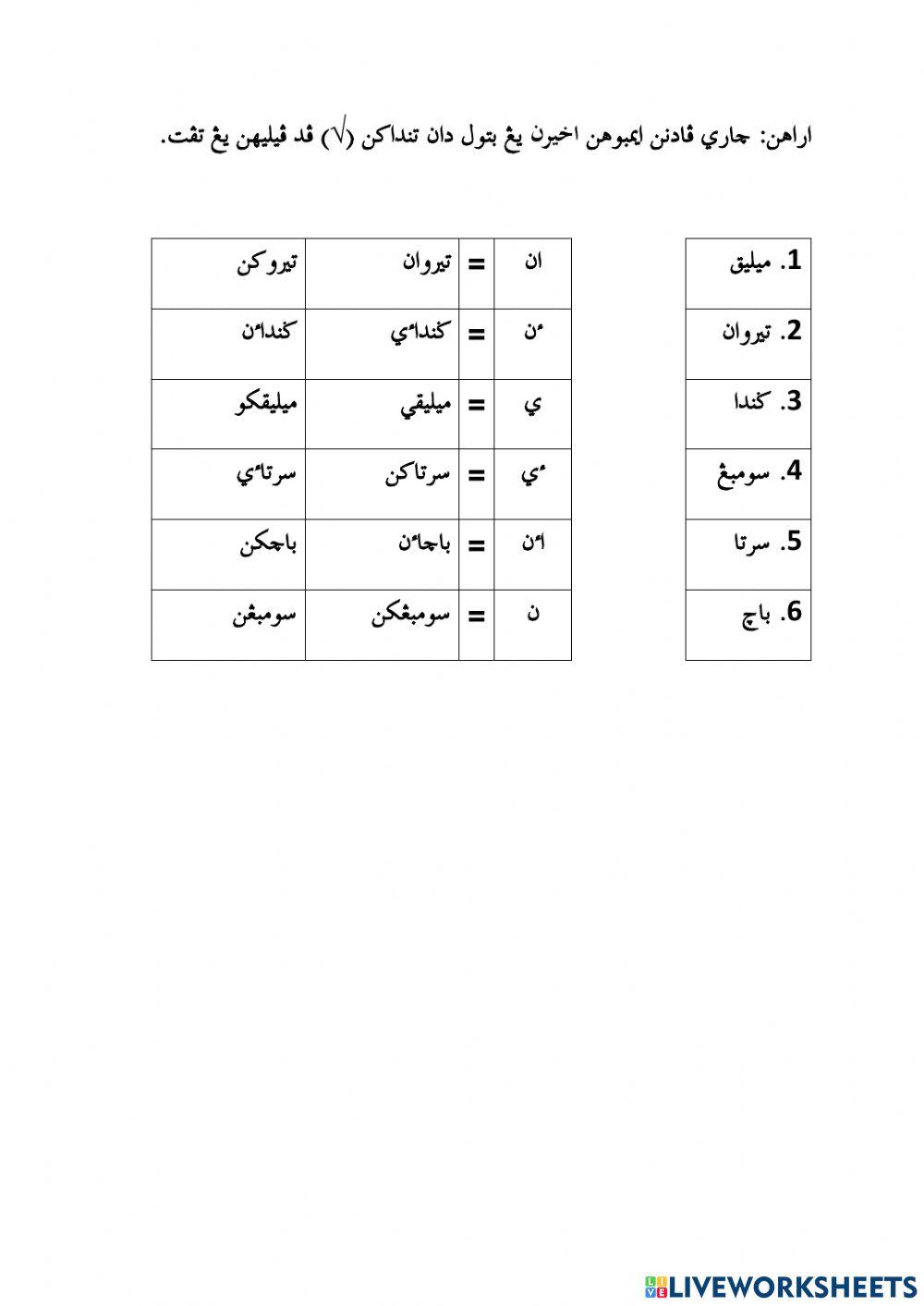 Pdf online worksheet: Imbuhan Akhiran | Live Worksheets